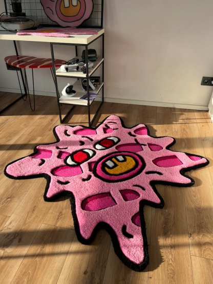 custom fluffy pink melting tufted 3d rug carpet