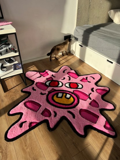 custom fluffy pink melting tufted 3d rug carpet