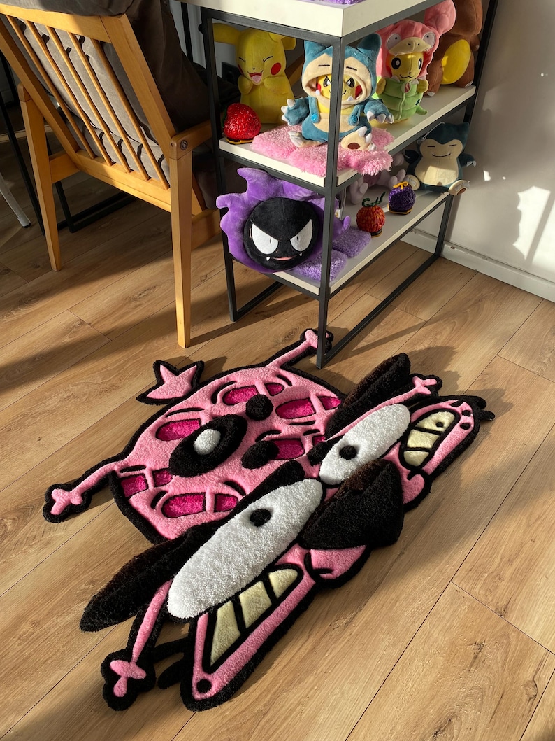 Courage the cowardly dog rug fluffy custom 3d tufted rug pink carpet,handmade tufted custom rug, bedroom decor carpet