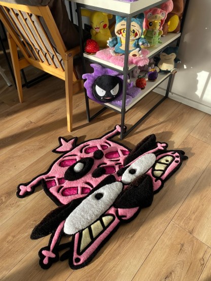 Courage the cowardly dog rug fluffy custom 3d tufted rug pink carpet,handmade tufted custom rug, bedroom decor carpet