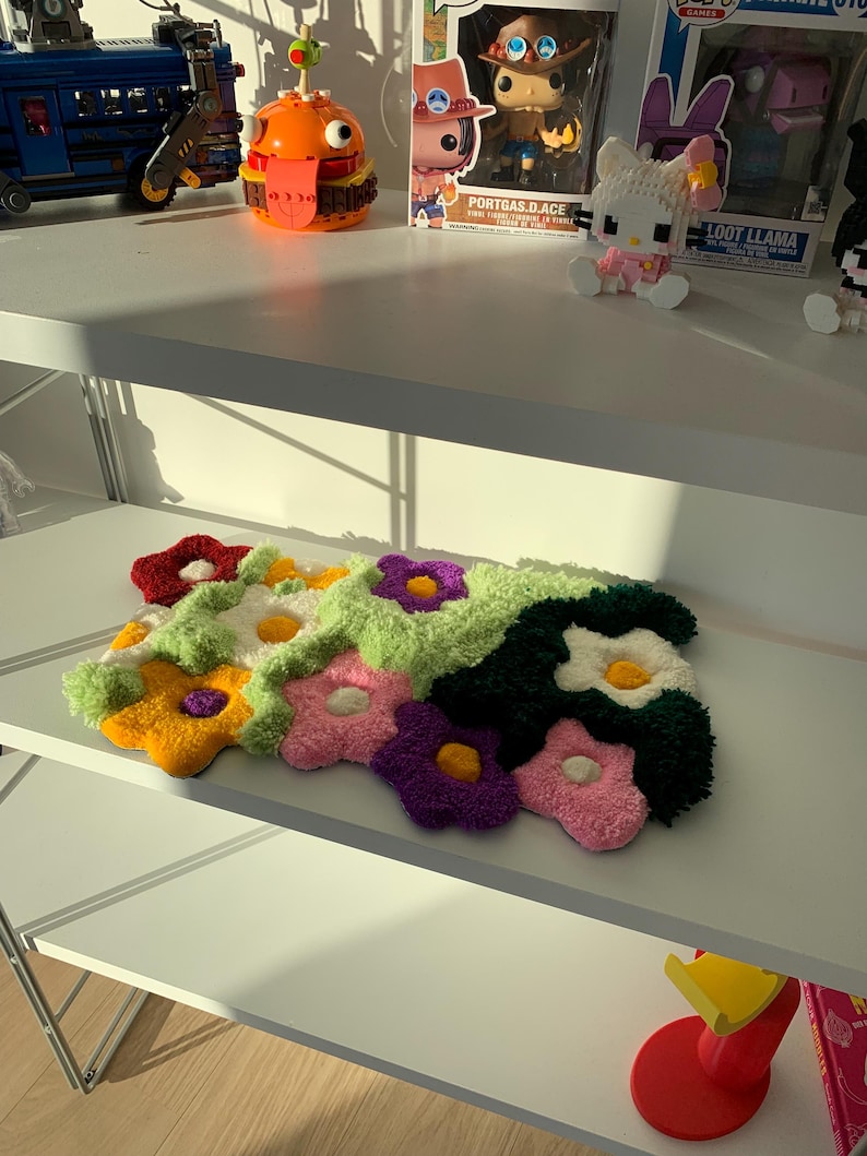 3D Tufted Area rug, Flowers fluffy rug, Moss rug, Handmade Carpet For living room,home decor
