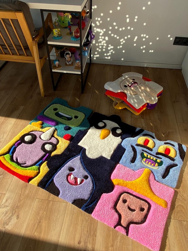 Handmade tufting puzzle 3d rug unique home decor kids room cartoon lovers