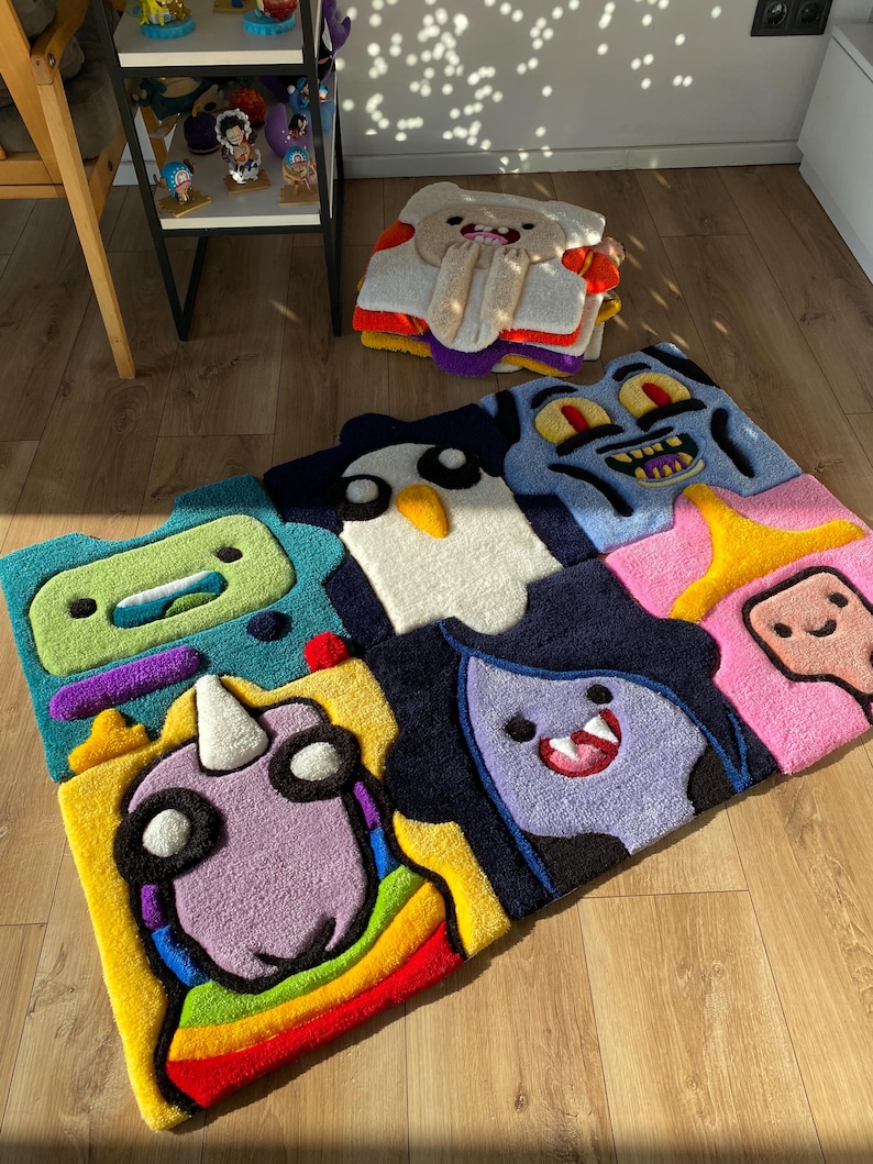 Handmade tufting puzzle 3d rug unique home decor kids room cartoon lovers