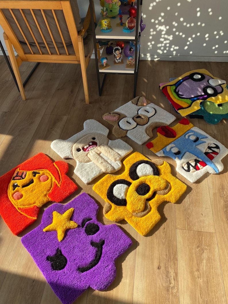 Handmade tufting puzzle 3d rug unique home decor kids room cartoon lovers