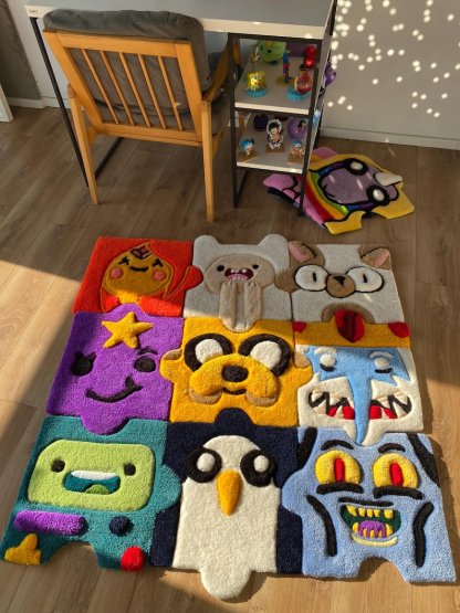 Handmade tufting puzzle 3d rug unique home decor kids room cartoon lovers
