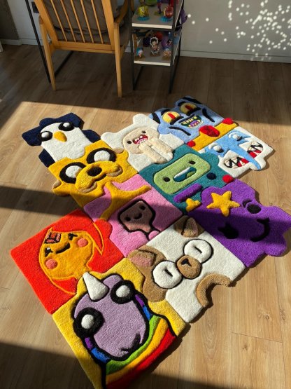 Handmade tufting puzzle 3d rug unique home decor kids room cartoon lovers