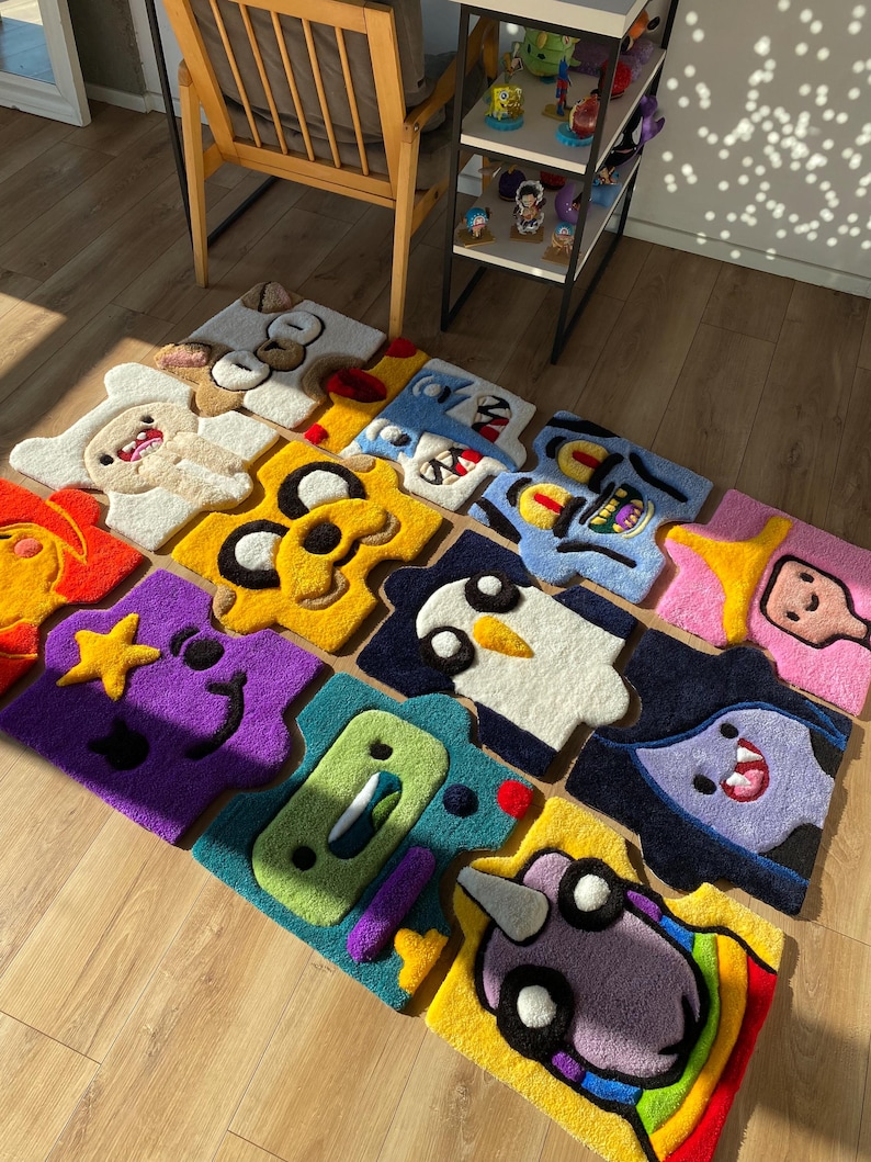 Handmade tufting puzzle 3d rug unique home decor kids room cartoon lovers