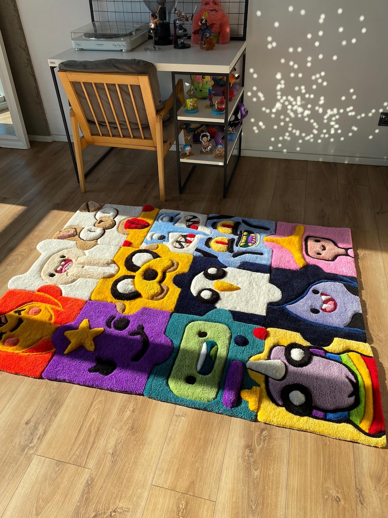 Handmade tufting puzzle 3d rug unique home decor kids room cartoon lovers
