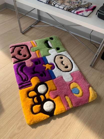 Puzzle handmade custom rug