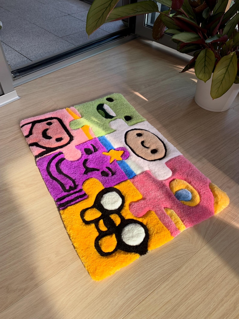 Puzzle handmade custom rug