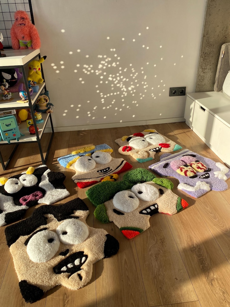 Puzzle cartoon tufted custom 3d rug