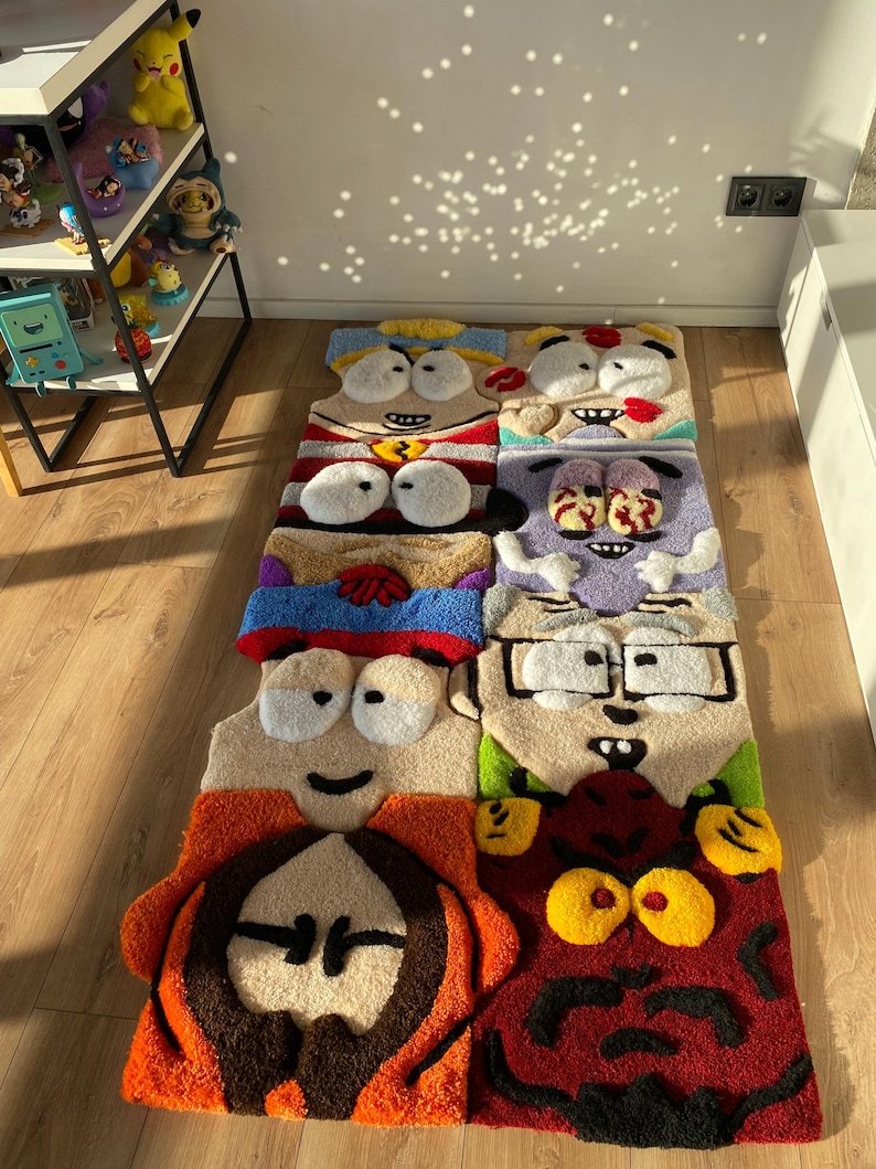 Puzzle cartoon tufted custom 3d rug