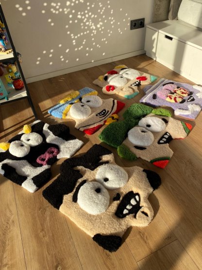 Puzzle cartoon tufted custom 3d rug