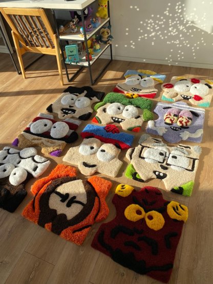 Puzzle cartoon tufted custom 3d rug