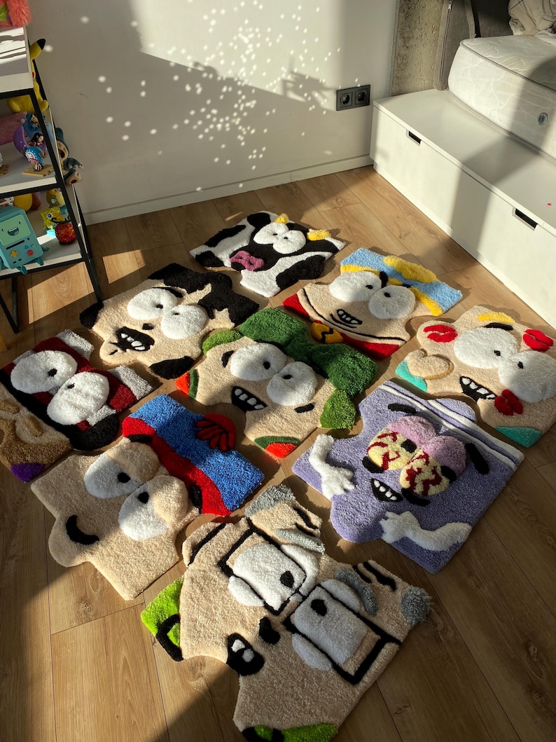 Puzzle cartoon tufted custom 3d rug