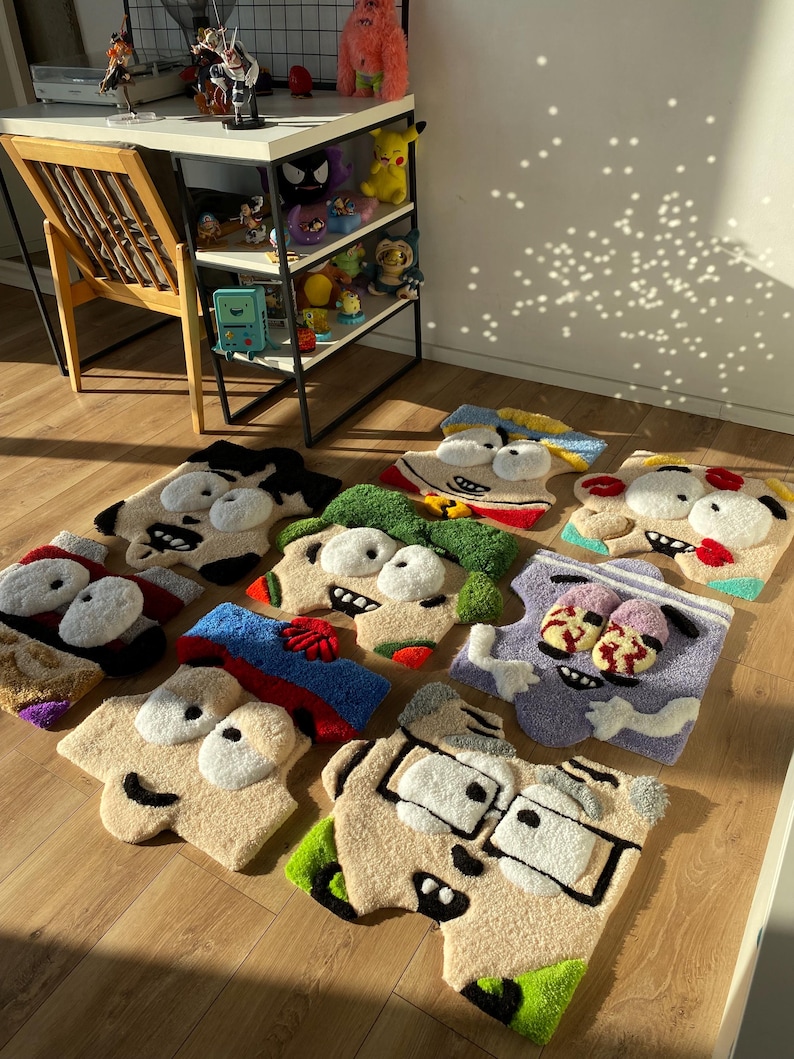 Puzzle cartoon tufted custom 3d rug