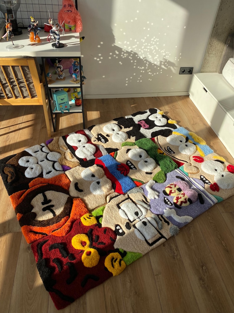 Puzzle cartoon tufted custom 3d rug