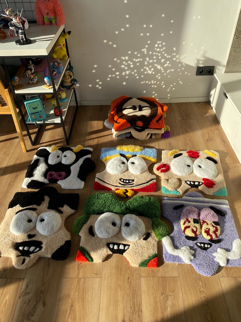 Puzzle cartoon tufted custom 3d rug