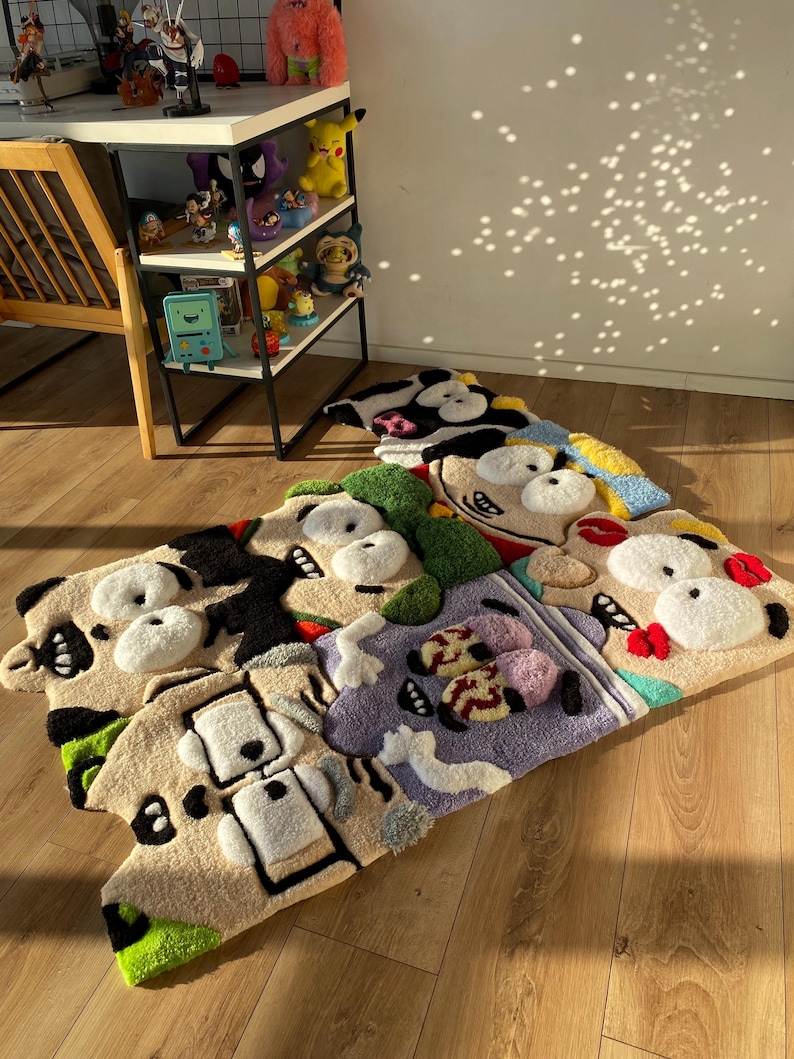 Puzzle cartoon tufted custom 3d rug