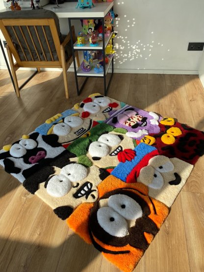 Puzzle cartoon tufted custom 3d rug