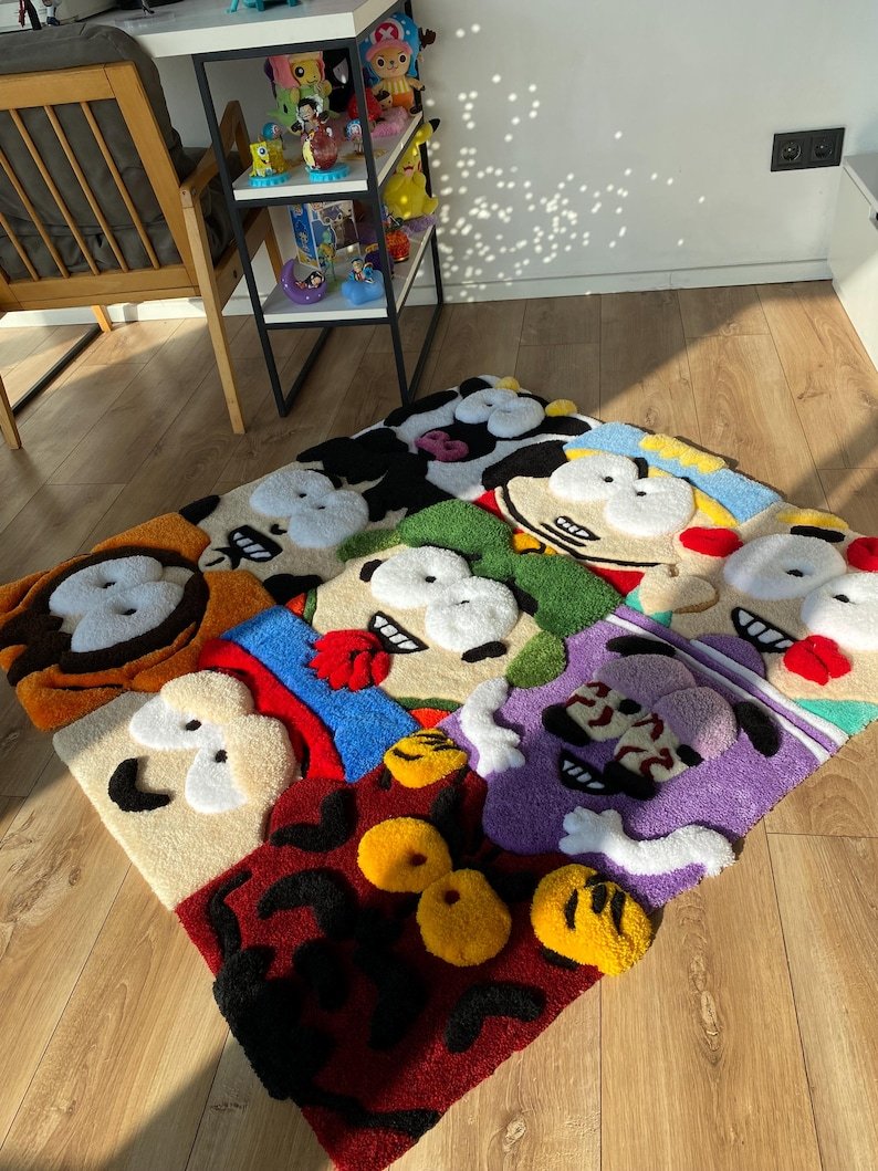 Puzzle cartoon tufted custom 3d rug