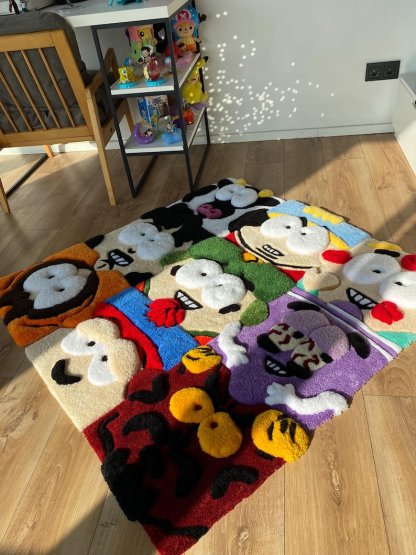 Puzzle cartoon tufted custom 3d rug