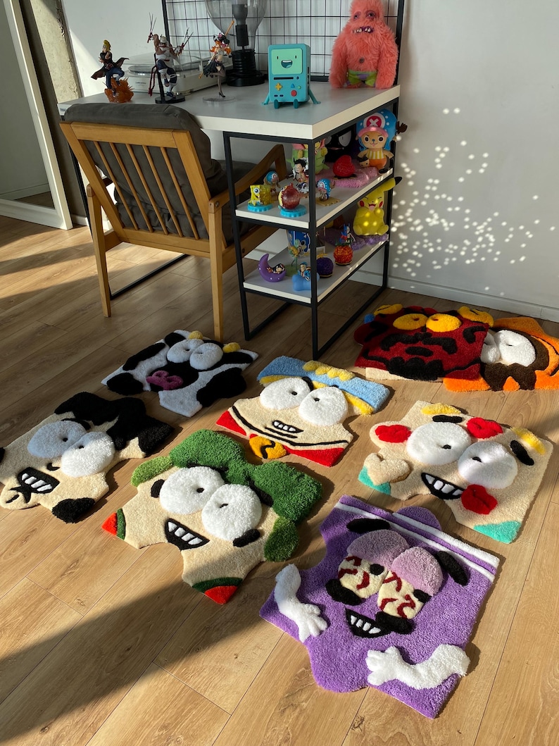 Puzzle cartoon tufted custom 3d rug