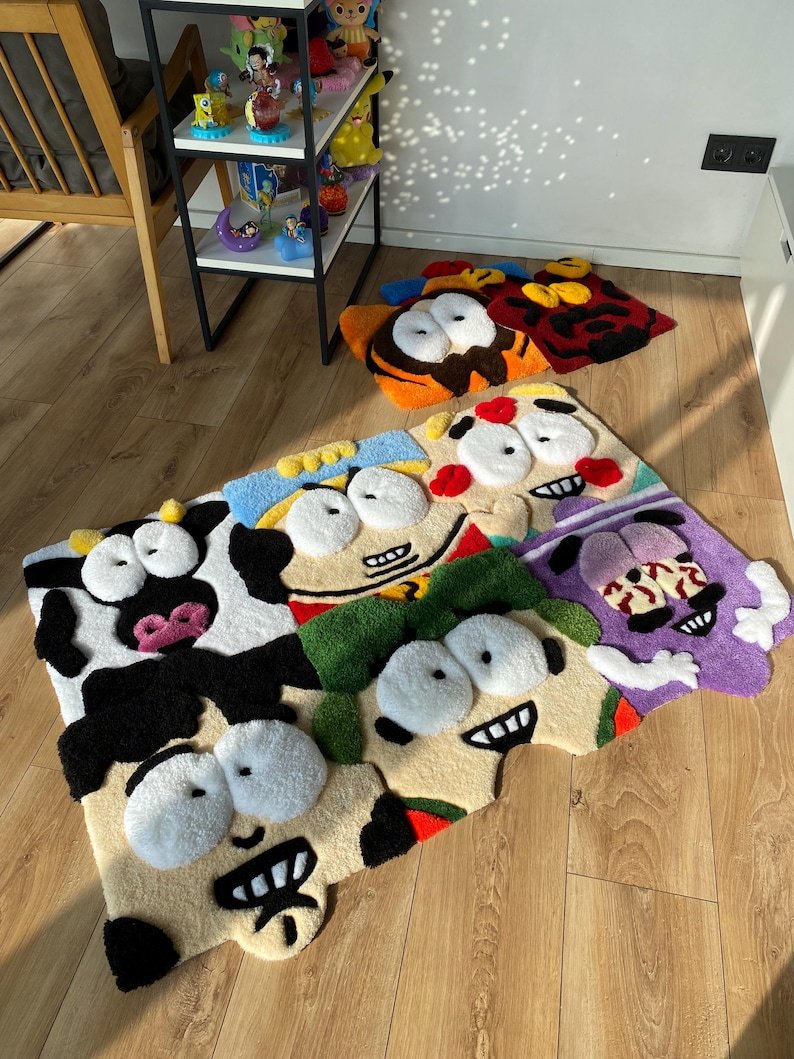 Puzzle cartoon tufted custom 3d rug