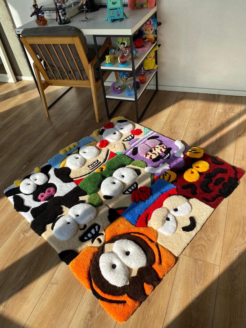 Puzzle cartoon tufted custom 3d rug