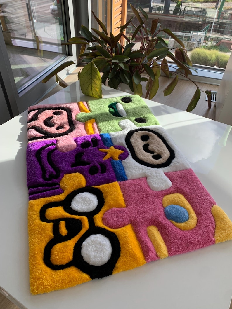 Puzzle handmade custom rug