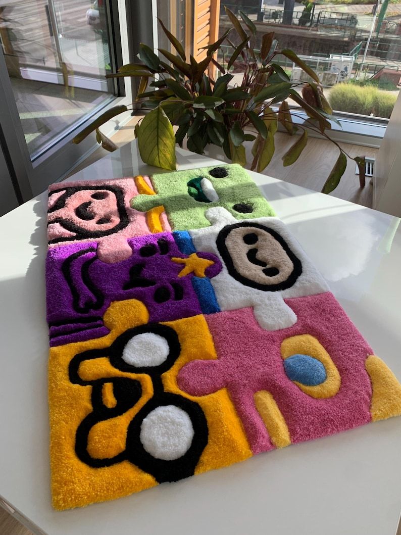 Puzzle handmade custom rug