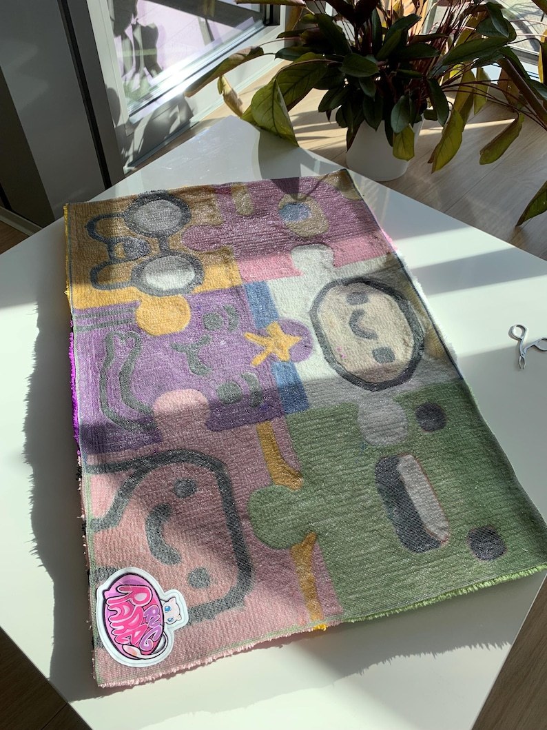 Puzzle handmade custom rug