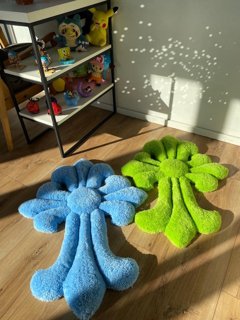 Tufted Rug Custom Fluffy 3D Rug Handmade Soft Carpet Aesthetic Room Decor Wall Art Rug