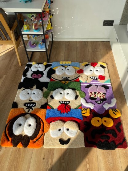 Puzzle cartoon tufted custom 3d rug