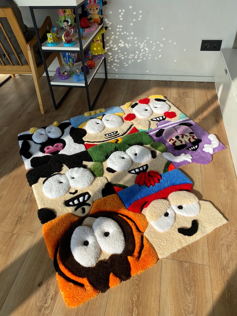 Puzzle cartoon tufted custom 3d rug