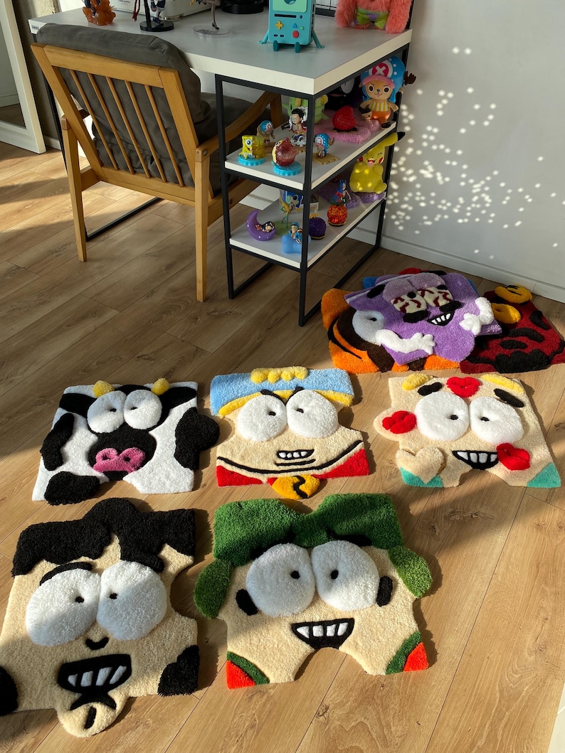Puzzle cartoon tufted custom 3d rug