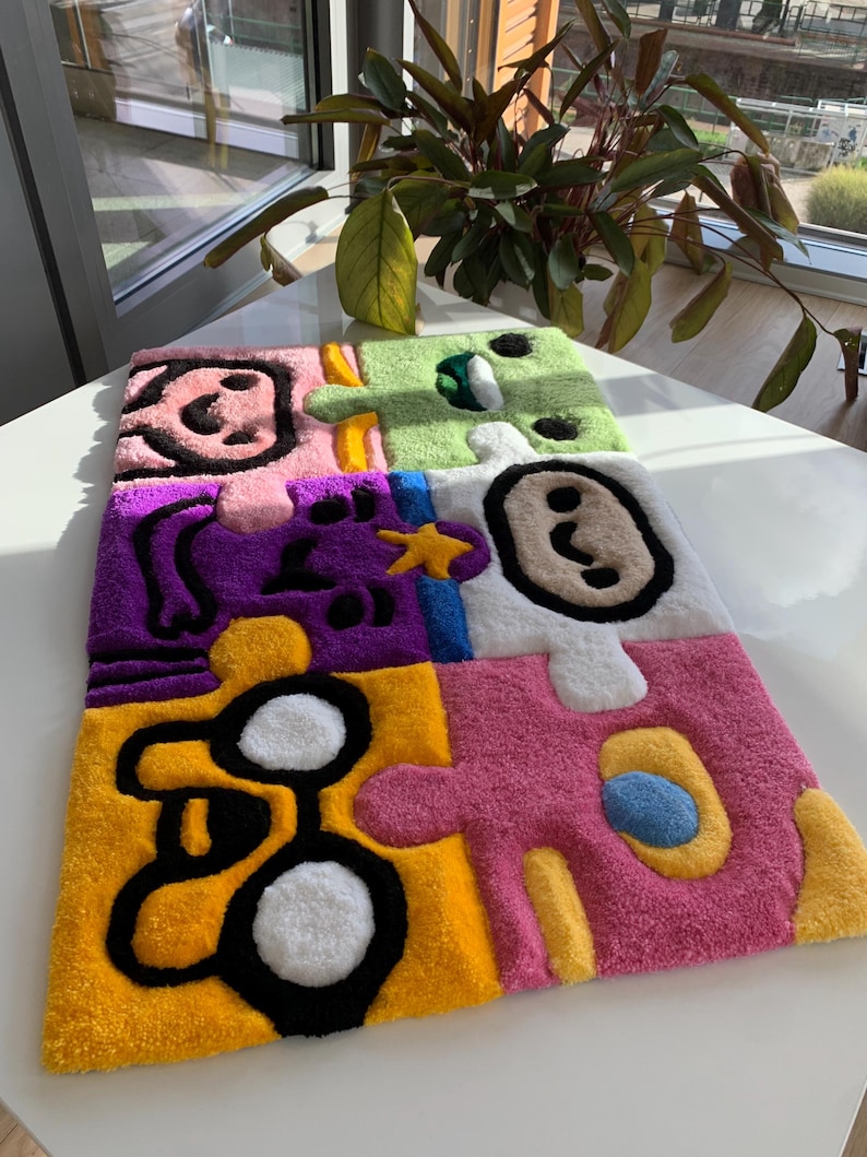 Puzzle handmade custom rug