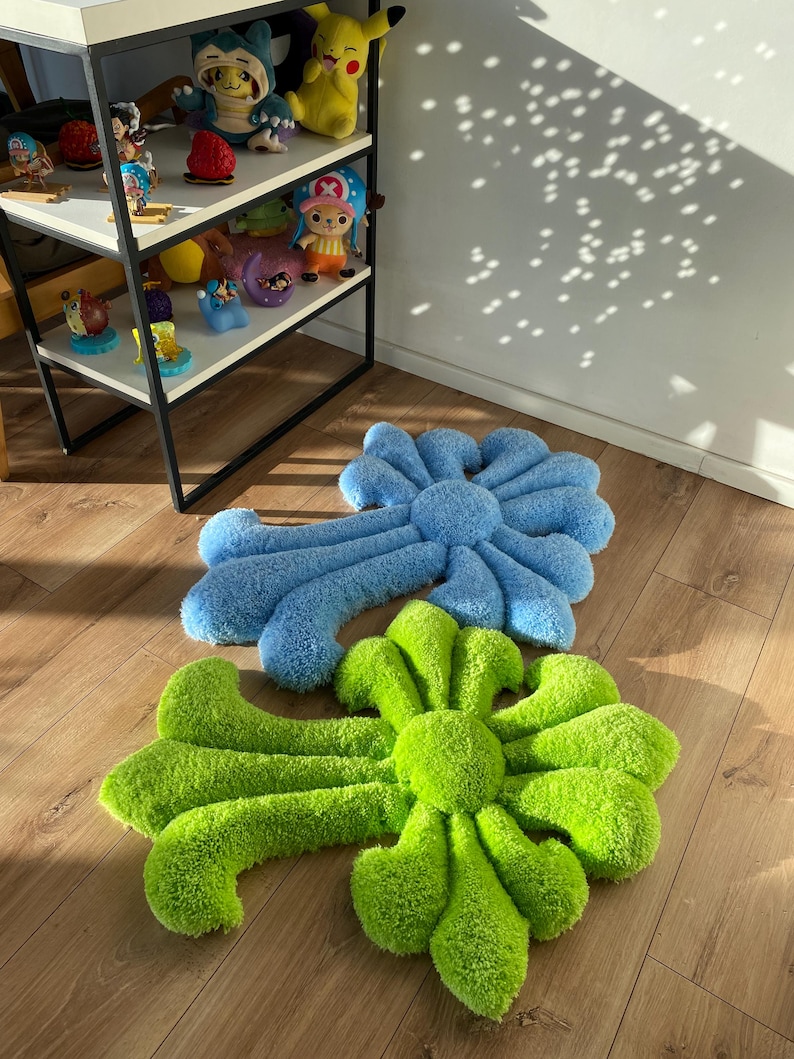 Tufted Rug Custom Fluffy 3D Rug Handmade Soft Carpet Aesthetic Room Decor Wall Art Rug