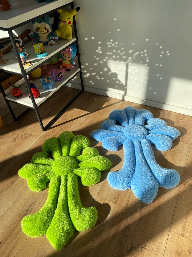 Tufted Rug Custom Fluffy 3D Rug Handmade Soft Carpet Aesthetic Room Decor Wall Art Rug