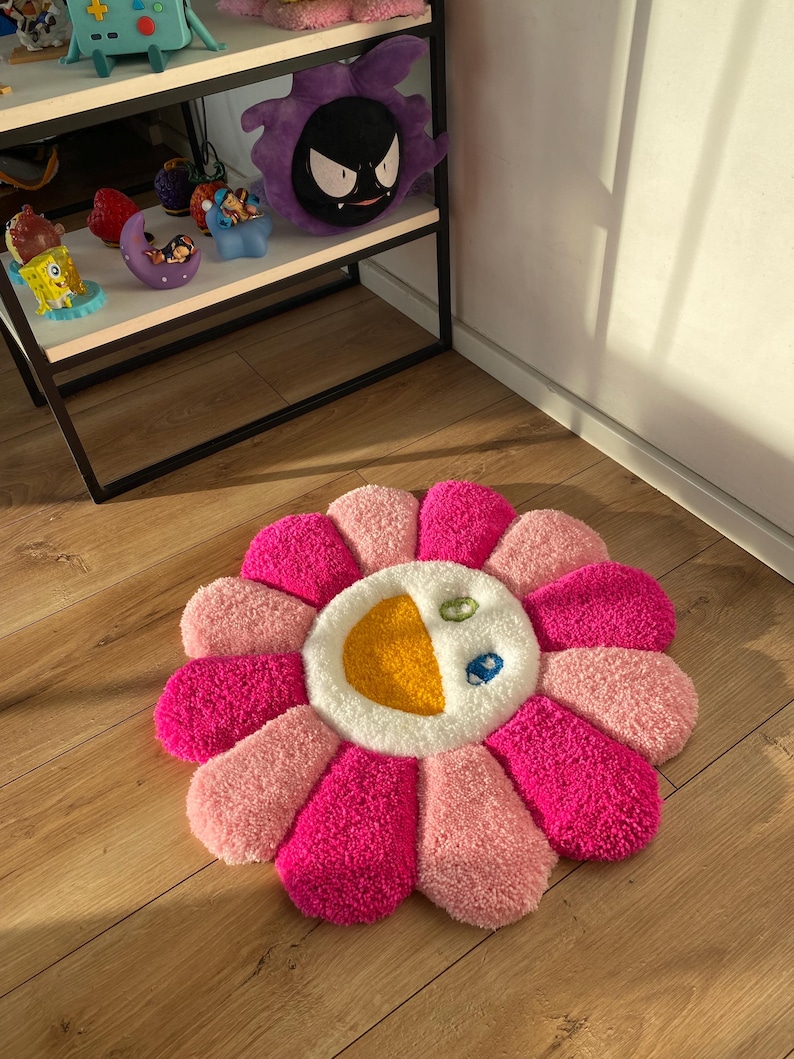 Fluffy Tufted Custom 3d Rug Flower Carpet