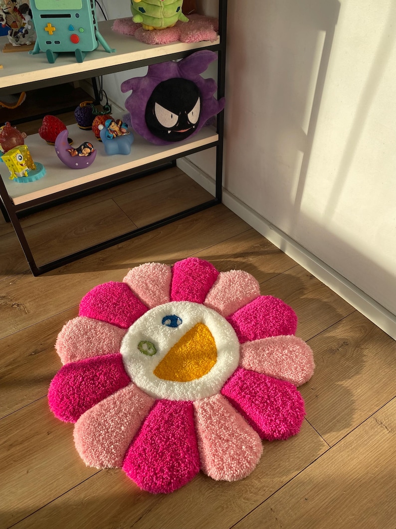 Fluffy Tufted Custom 3d Rug Flower Carpet