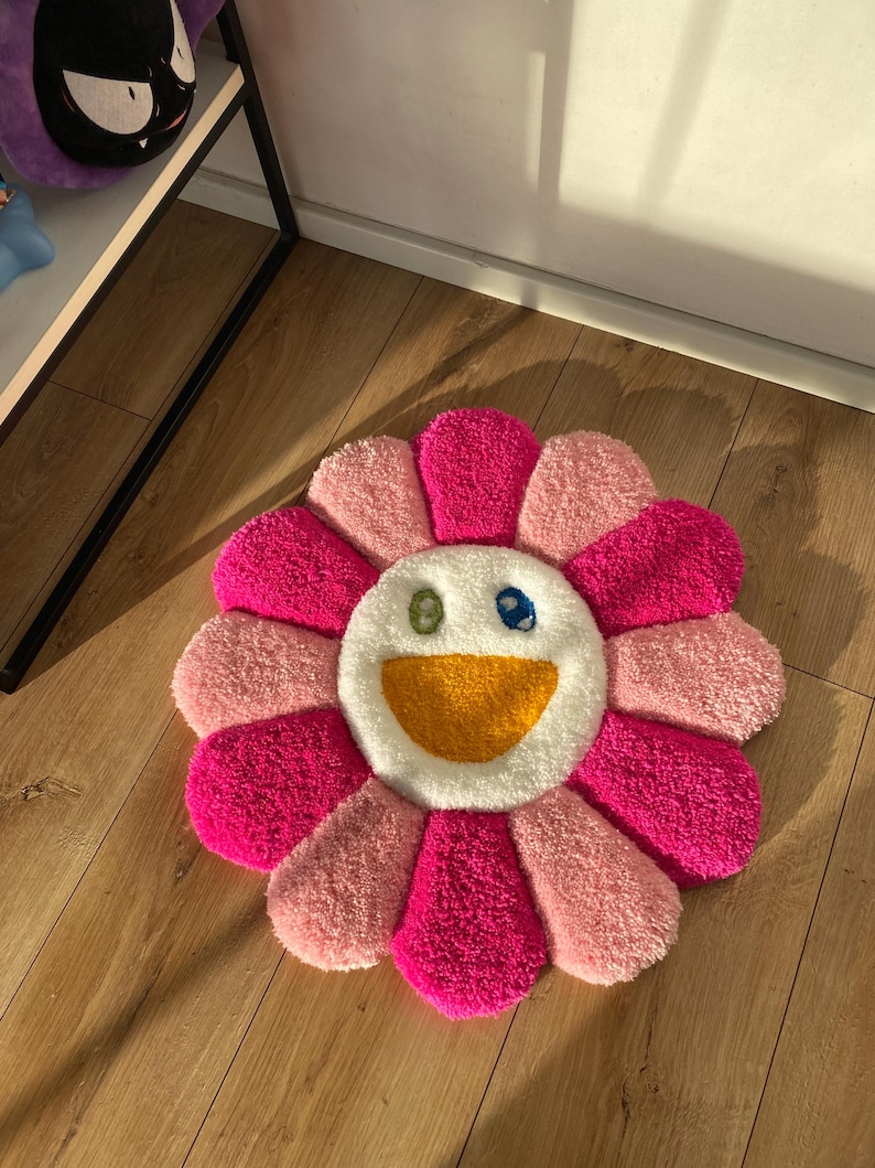 Fluffy Tufted Custom 3d Rug Flower Carpet