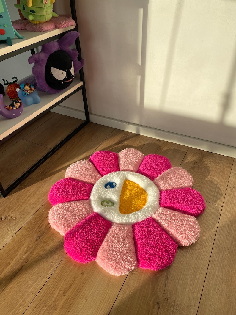 Fluffy Tufted Custom 3d Rug Flower Carpet