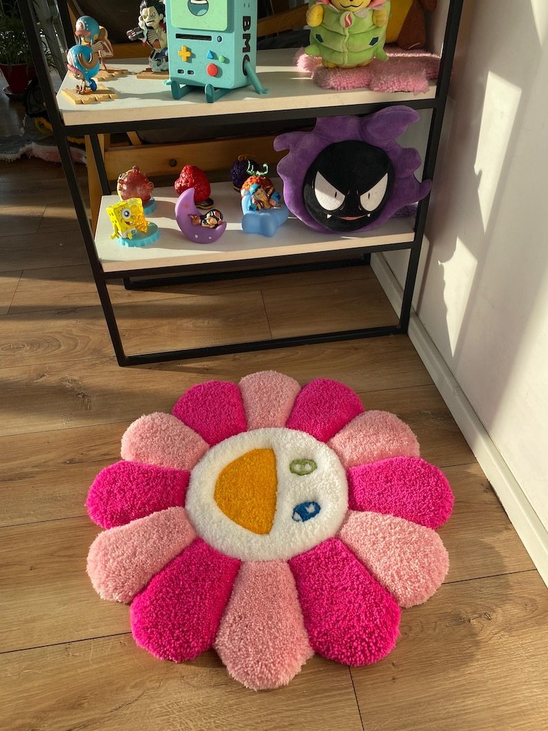 Fluffy Tufted Custom 3d Rug Flower Carpet