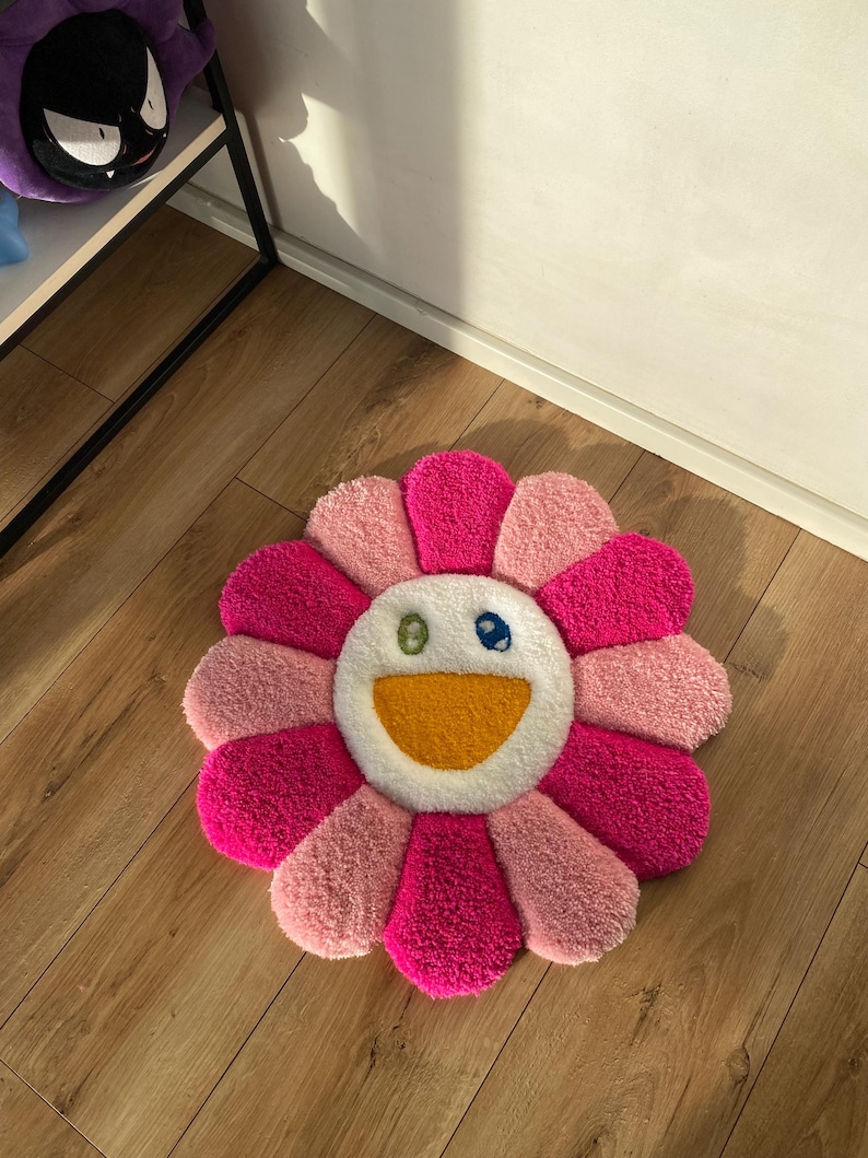 Fluffy Tufted Custom 3d Rug Flower Carpet
