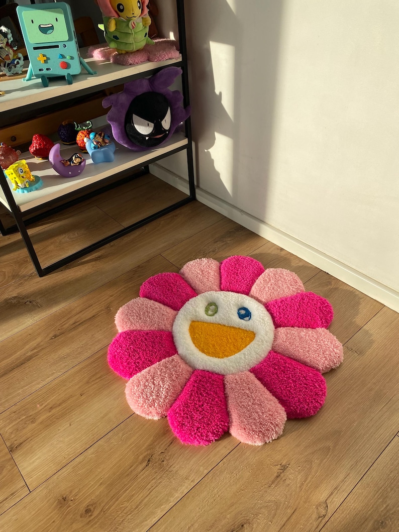 Fluffy Tufted Custom 3d Rug Flower Carpet