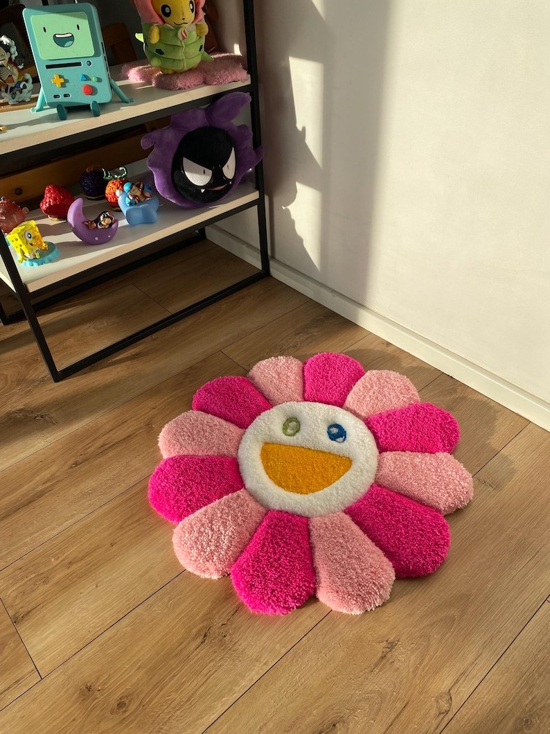 Fluffy Tufted Custom 3d Rug Flower Carpet