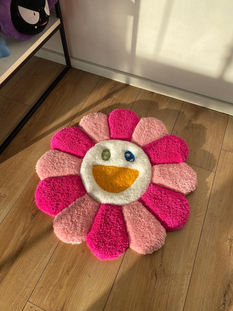 Fluffy Tufted Custom 3d Rug Flower Carpet