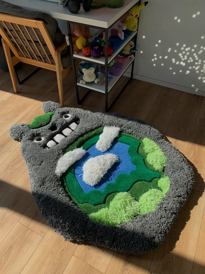 Totoro Anime Custom Tufted Rug Fluffy 3D Carpet