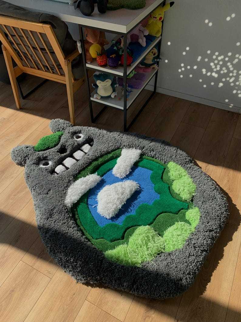 Totoro Anime Custom Tufted Rug Fluffy 3D Carpet
